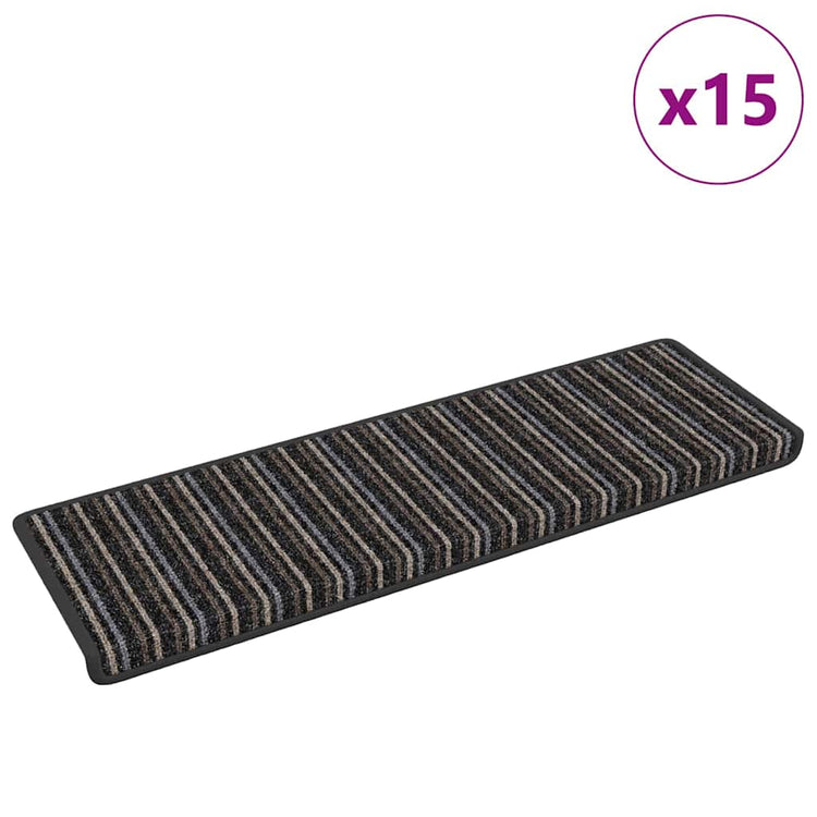 Vidaxl zelfklevende trapmatten 15 st 65 x 21 x 4 cm non-slip antraciet