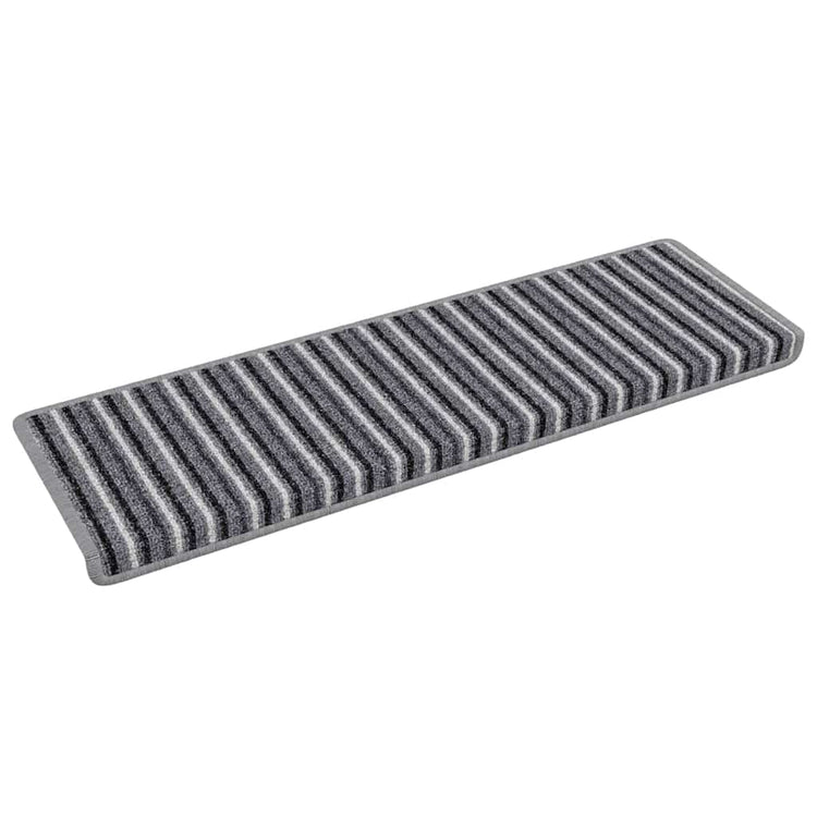 Vidaxl zelfklevende trapmatten 15 st 65 x 21 x 4 cm non-slip grijs