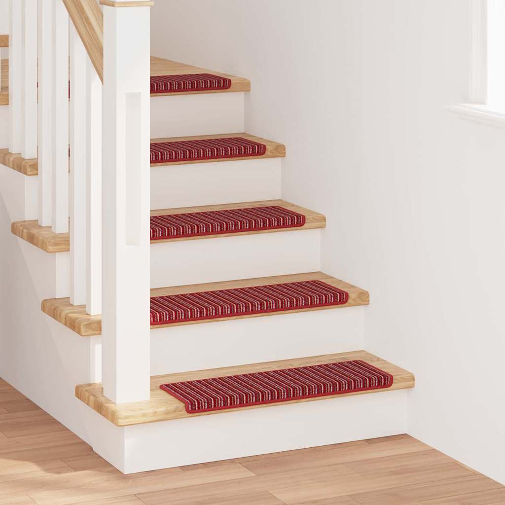 Vidaxl zelfklevende trapmatten 15 st 65 x 21 x 4 cm non-slip rood