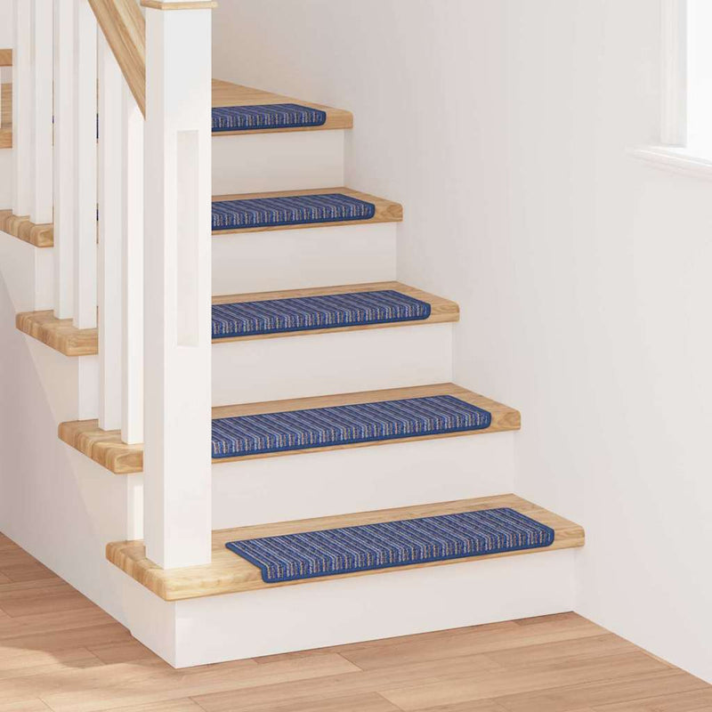 Vidaxl zelfklevende trapmatten gestreept 15 pcs blauw 65 x 21 x 4 cm