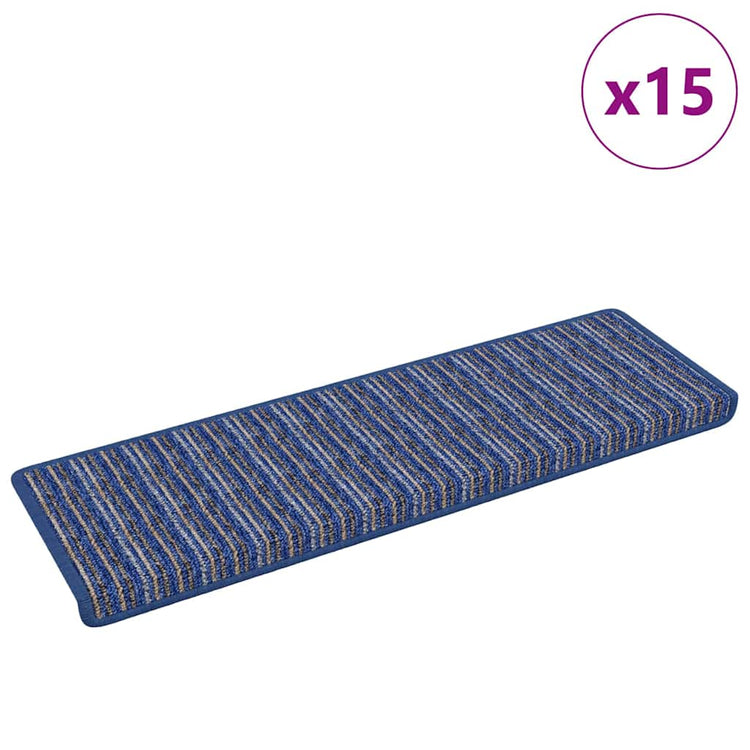 Vidaxl zelfklevende trapmatten 15 st 65 x 21 x 4 cm non-slip blauw