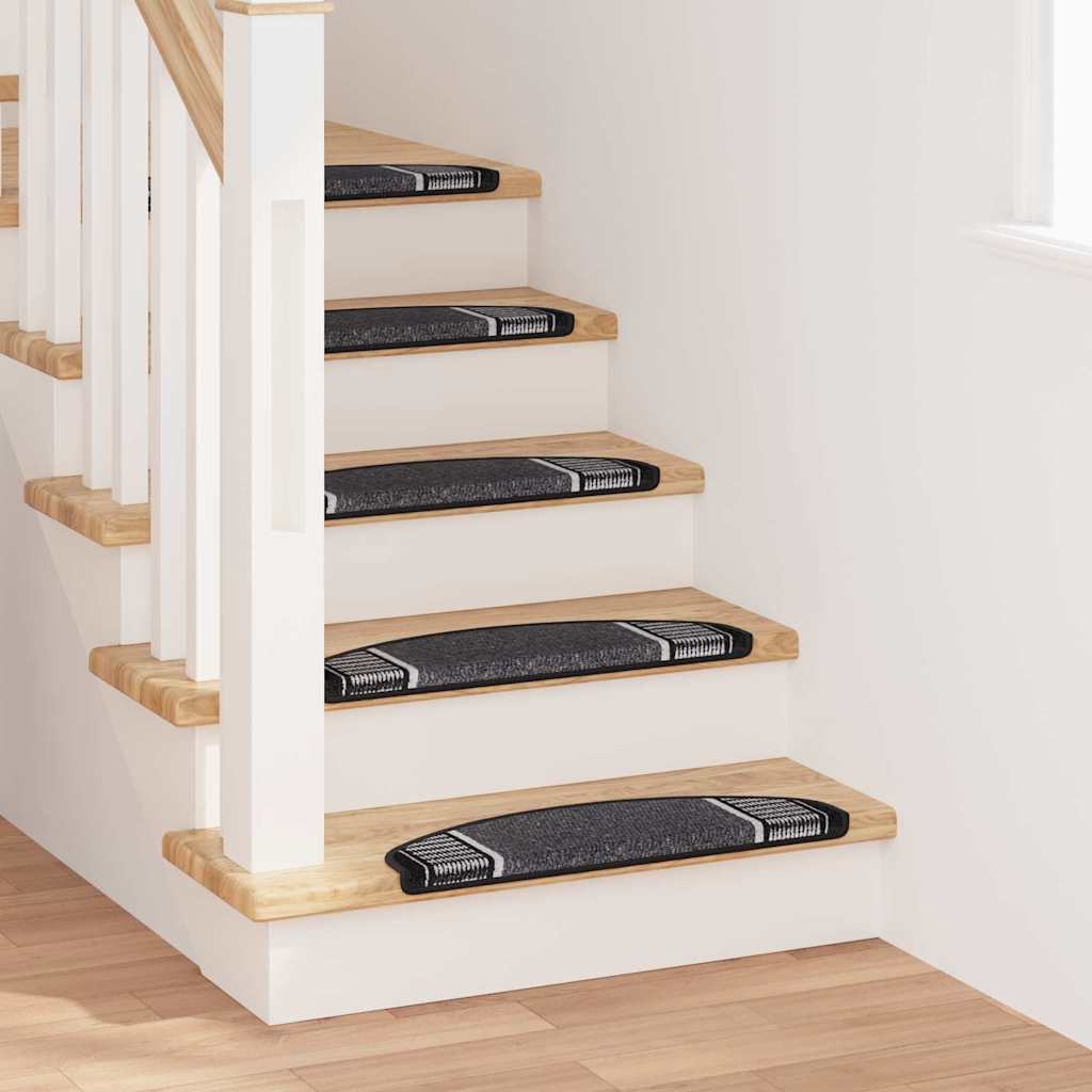 Vidaxl zelfklevende trapmatten 15 st 65 x 21 x 4 cm non-slip antraciet
