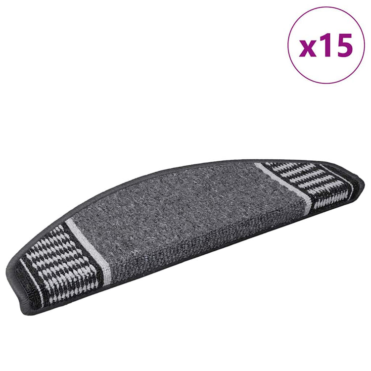 Vidaxl zelfklevende trapmatten 15 st 65 x 21 x 4 cm non-slip antraciet