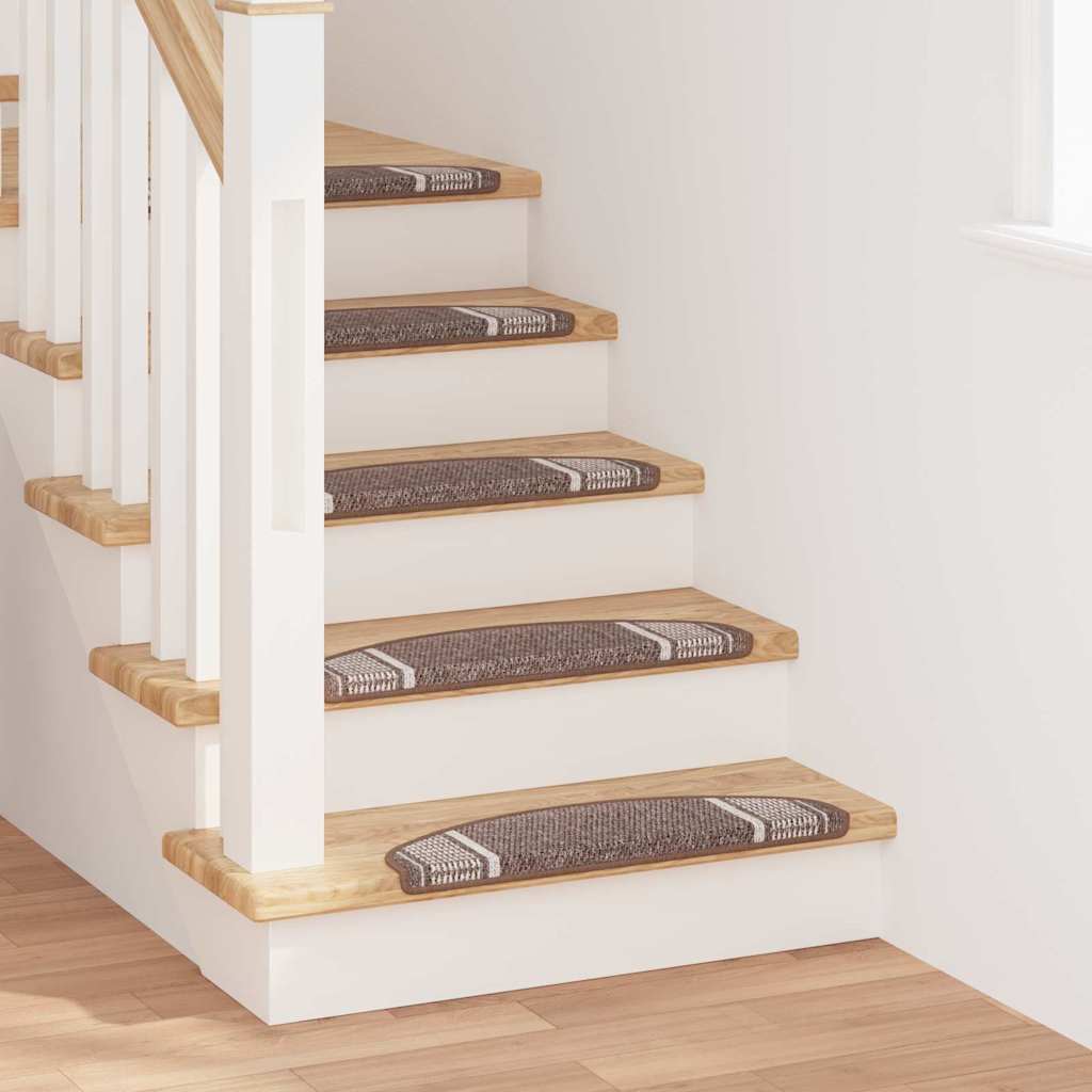 Vidaxl zelfklevende trapmatten 15 st 65 x 21 x 4 cm non-slip bruin