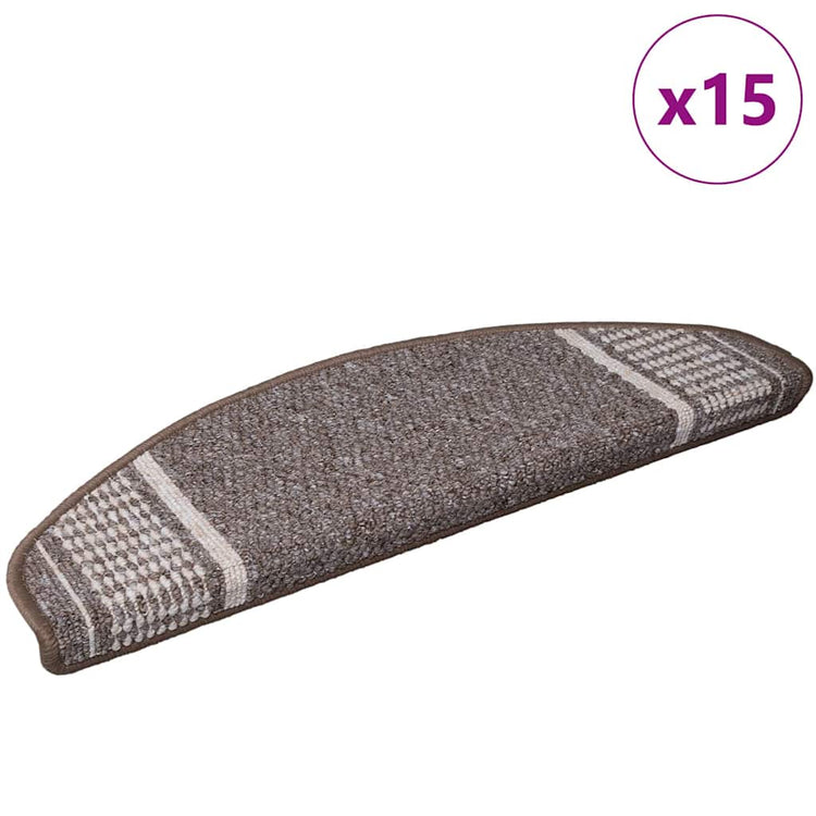 Vidaxl zelfklevende trapmatten 15 st 65 x 21 x 4 cm non-slip bruin