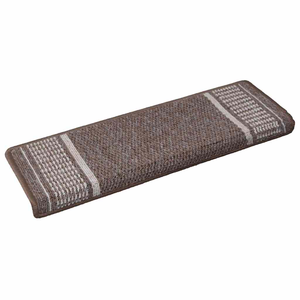 Vidaxl zelfklevende trapmatten 15 st 65 x 21 x 4 cm non-slip bruin