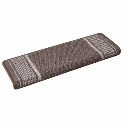 Vidaxl zelfklevende trapmatten 15 st 65 x 21 x 4 cm non-slip bruin