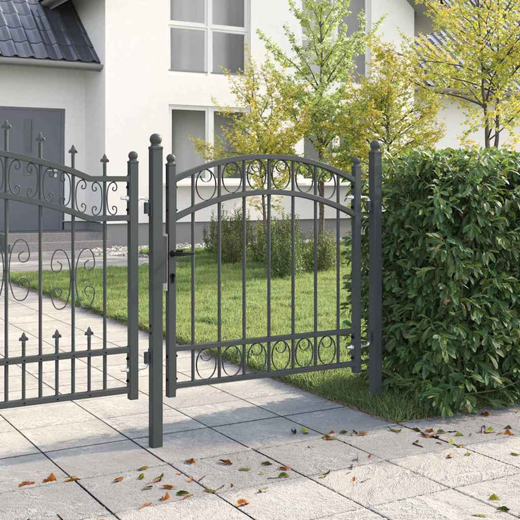 Vidaxl hekpoort emmen 100 x 100 cm poedergecoat staal grijs