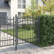 Vidaxl hekpoort emmen 125 x 100 cm poedergecoat staal grijs - afbeelding 3