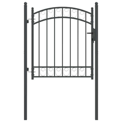Vidaxl hekpoort met slot grijs 125 x 100 cm poedergecoat staal