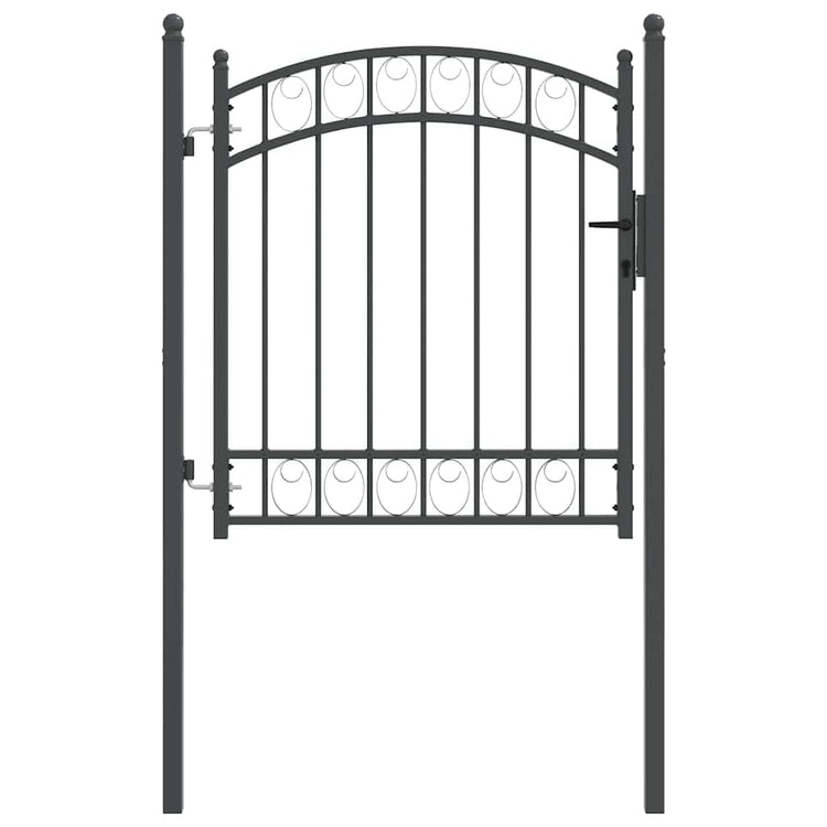 Vidaxl hekpoort emmen 125 x 100 cm poedergecoat staal grijs