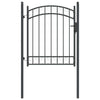 Vidaxl hekpoort met slot grijs 150 x 100 cm poedergecoat staal