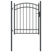 Vidaxl hekpoort met slot grijs 150 x 100 cm poedergecoat staal - afbeelding 2