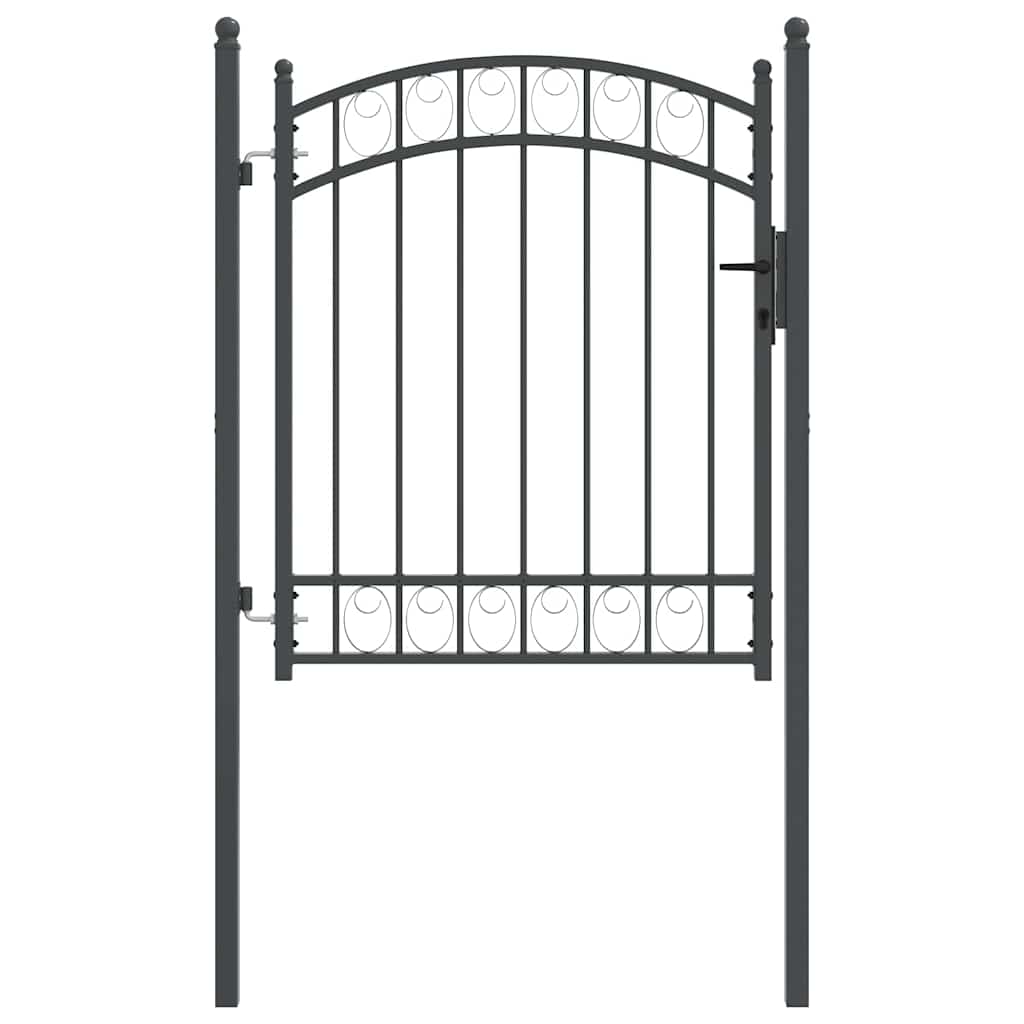 Vidaxl hekpoort met slot grijs 150 x 100 cm poedergecoat staal