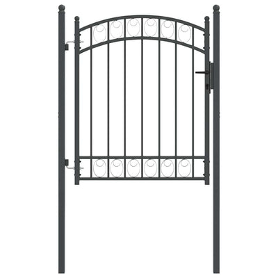 Vidaxl hekpoort met slot grijs 150 x 100 cm poedergecoat staal