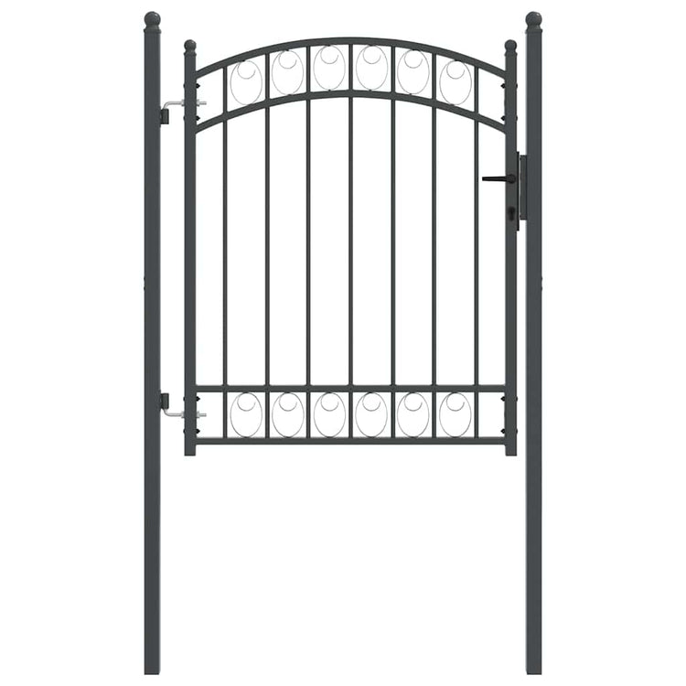 Vidaxl hekpoort met slot grijs 150 x 100 cm poedergecoat staal
