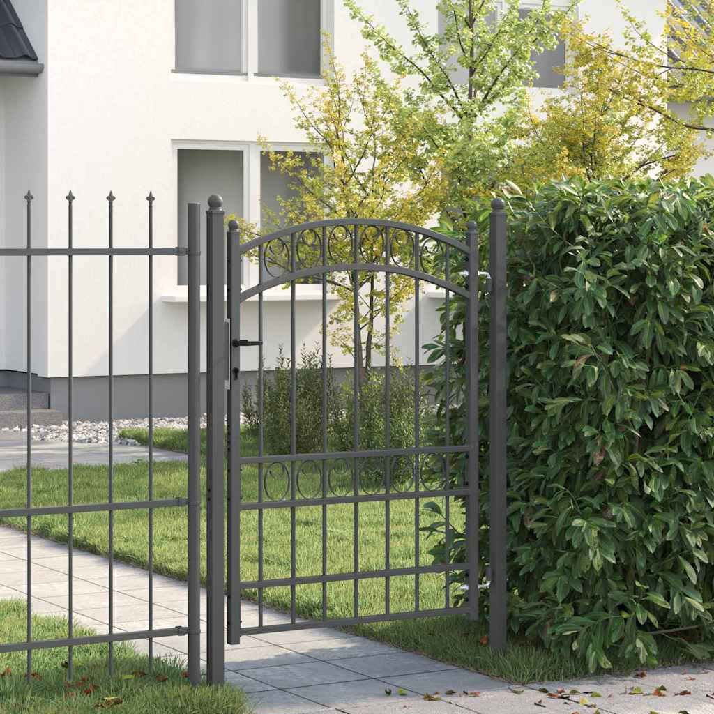 Vidaxl hekpoort emmen 170 x 100 cm poedergecoat staal grijs