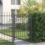 Vidaxl hekpoort emmen 170 x 100 cm poedergecoat staal grijs - afbeelding 1