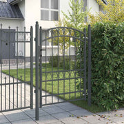 Vidaxl hekpoort emmen 170 x 100 cm poedergecoat staal grijs - afbeelding 3