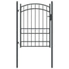 Vidaxl hekpoort met slot grijs 170 x 100 cm poedergecoat staal