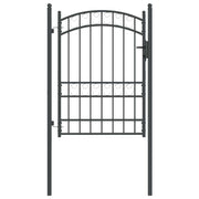Vidaxl hekpoort emmen 170 x 100 cm poedergecoat staal grijs - afbeelding 2