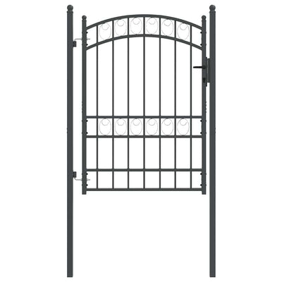 Vidaxl hekpoort met slot grijs 170 x 100 cm poedergecoat staal