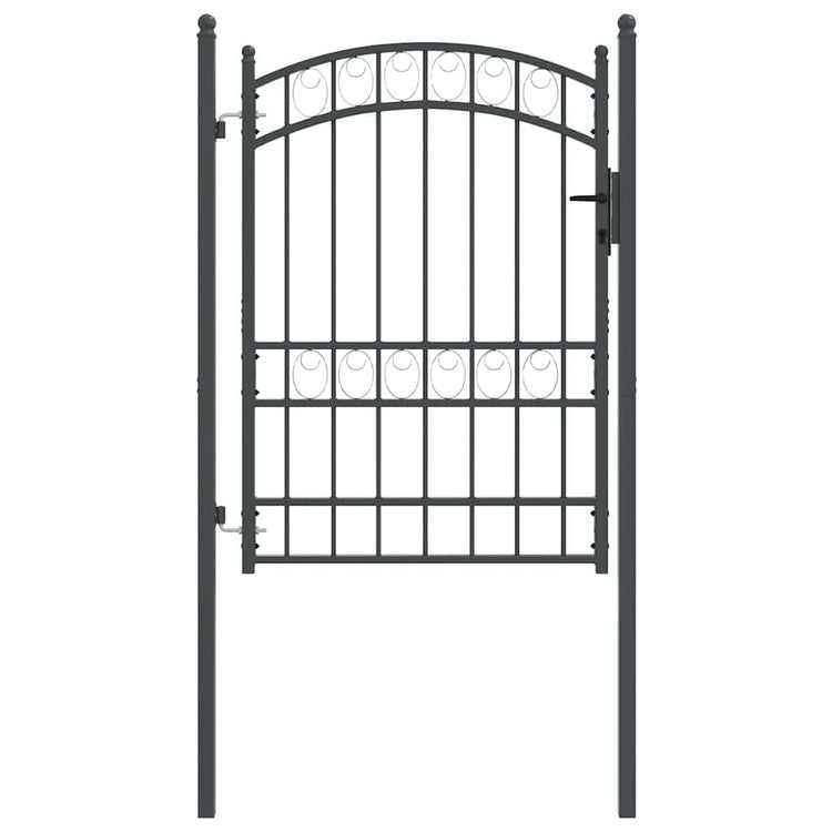 Vidaxl hekpoort emmen 170 x 100 cm poedergecoat staal grijs