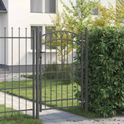 Vidaxl hekpoort emmen 200 x 100 cm poedergecoat staal grijs - afbeelding 1