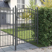 Vidaxl hekpoort emmen 200 x 100 cm poedergecoat staal grijs - afbeelding 3
