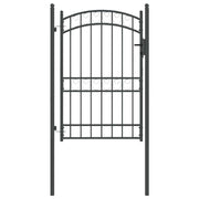 Vidaxl hekpoort emmen 200 x 100 cm poedergecoat staal grijs - afbeelding 2
