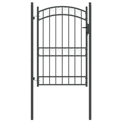 Vidaxl hekpoort met slot grijs 200 x 100 cm poedergecoat staal