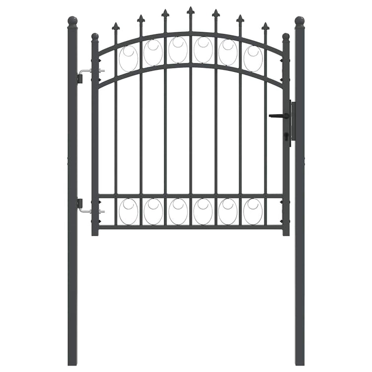 Vidaxl hekdeur met spijkers emmen 100 x 100 cm grijs vergrendelbaar