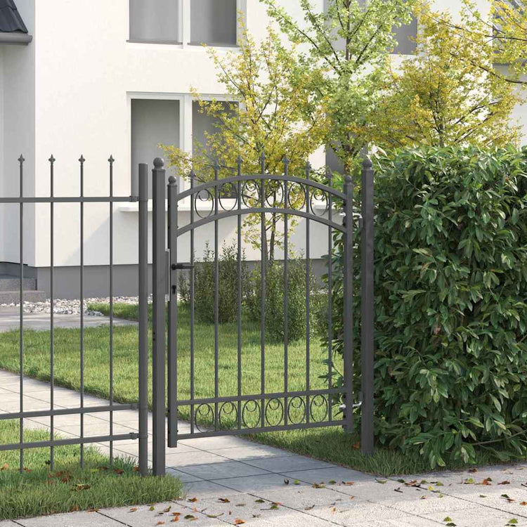 Vidaxl hekdeur met spijkers emmen 150 x 100 cm grijs vergrendelbaar