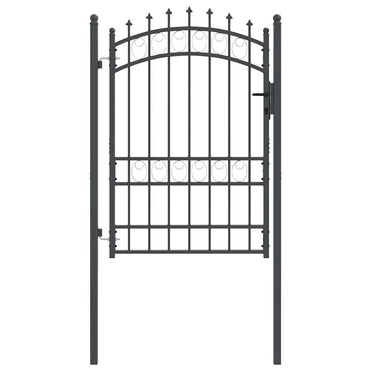 Vidaxl hekdeur met spijkers emmen 170 x 100 cm grijs vergrendelbaar