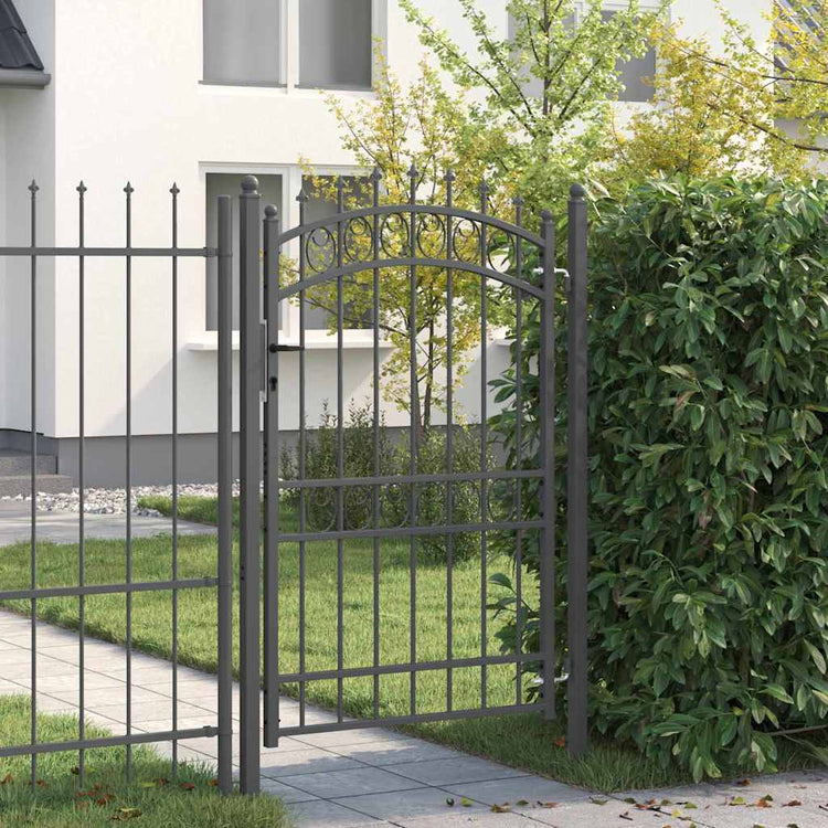 Vidaxl hekdeur met spijkers emmen 200 x 100 cm grijs vergrendelbaar