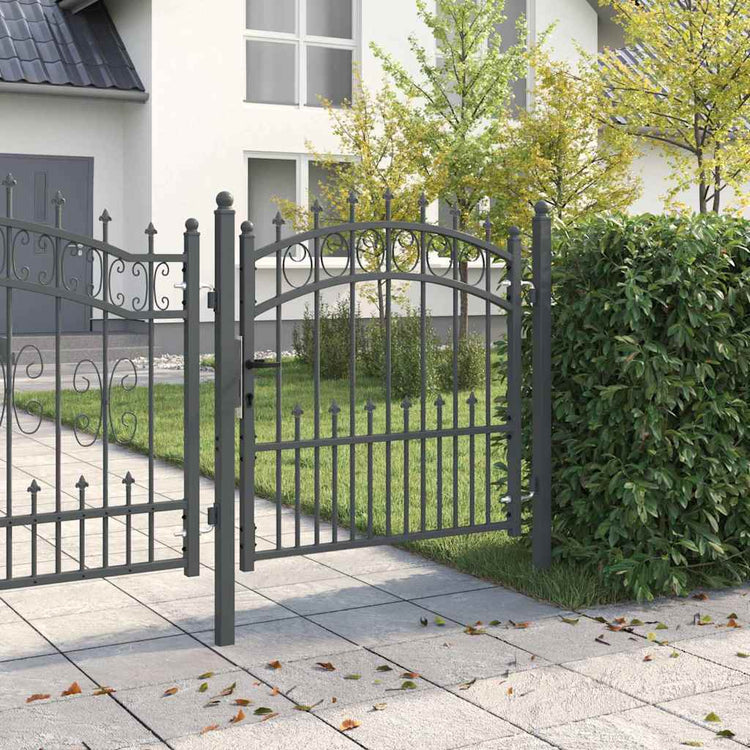 Vidaxl hekdeur met spijkers emmen 100 x 100 cm poedergecoat staal