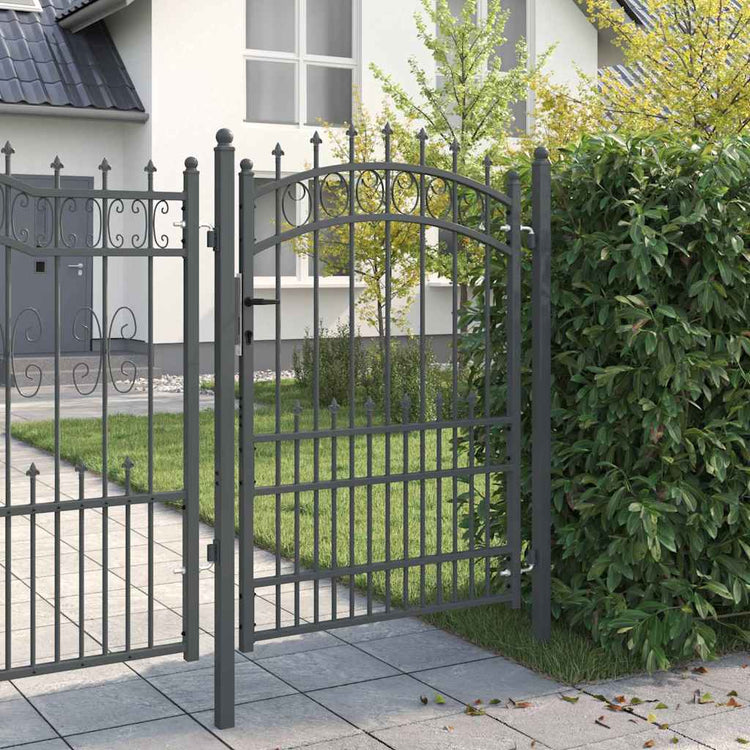 Vidaxl hekdeur met spijkers emmen 170 x 100 cm poedergecoat staal
