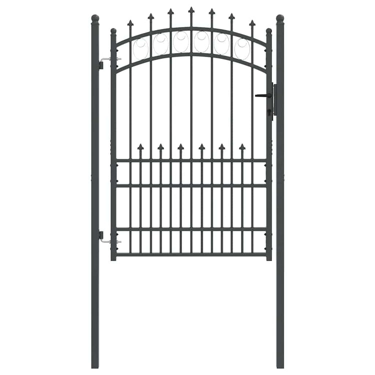 Vidaxl hekdeur met spijkers emmen 170 x 100 cm poedergecoat staal