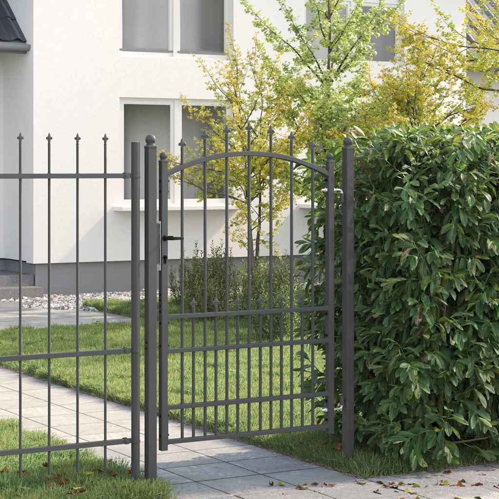 Vidaxl hekdeur met spijkers emmen 170 x 100 cm poedergecoat staal