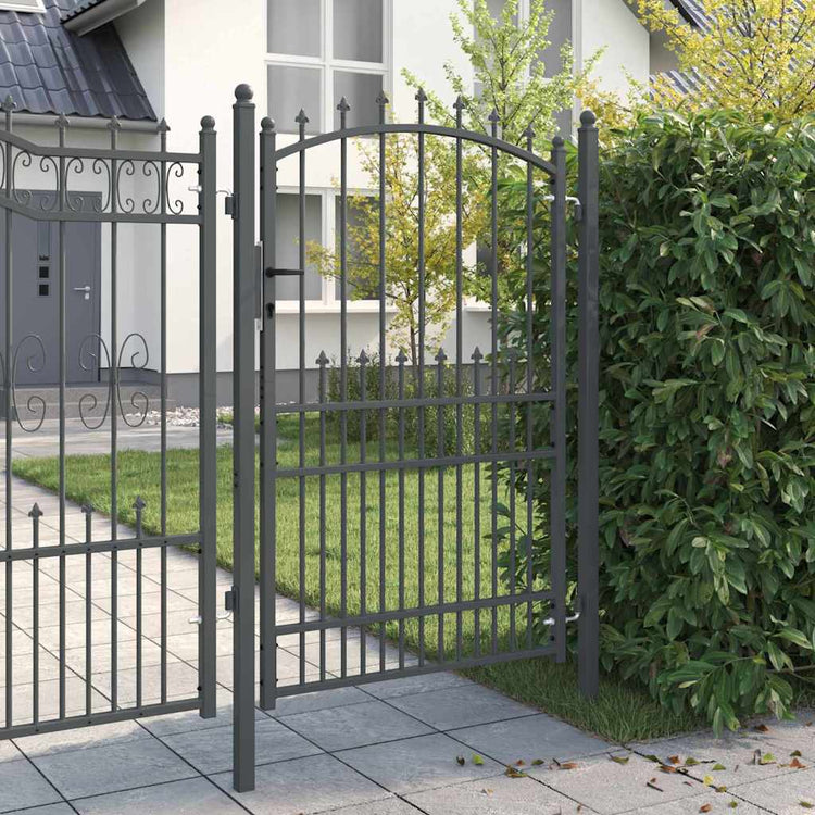 Vidaxl hekdeur met spijkers emmen 200 x 100 cm poedergecoat staal