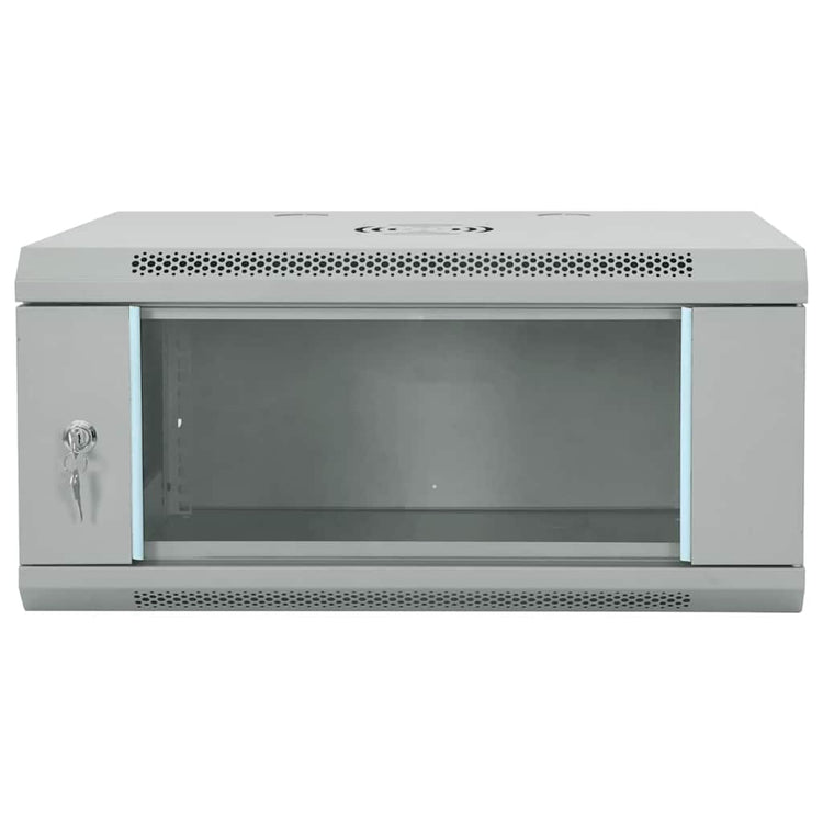 Vidaxl netwerk kabinet met opslag grijs 60 x 45 x 28 cm staal