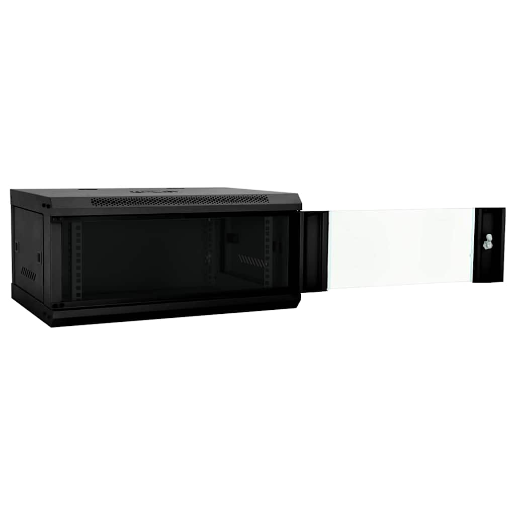 Vidaxl netwerk kabinet met opslag zwart 60 x 35 x 28 cm staal