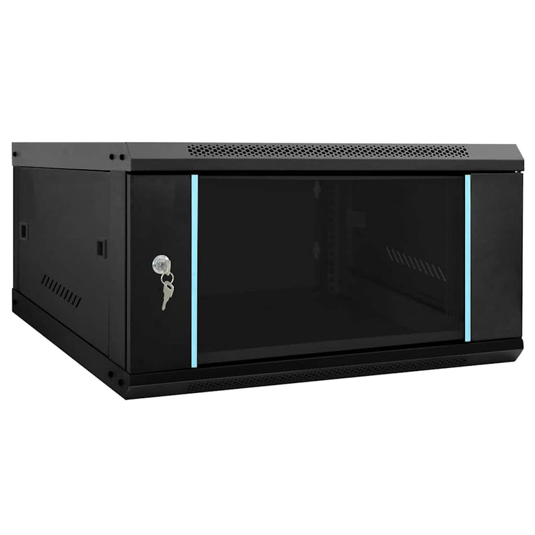 Vidaxl netwerk kabinet met opslag zwart 60 x 60 x 35 cm staal