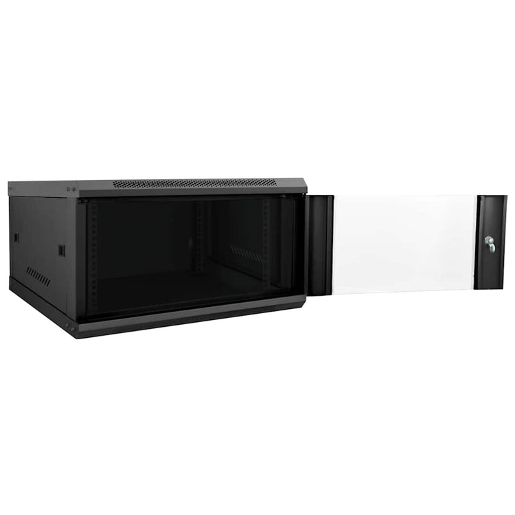 Vidaxl netwerk kabinet met opslag zwart 60 x 60 x 35 cm staal