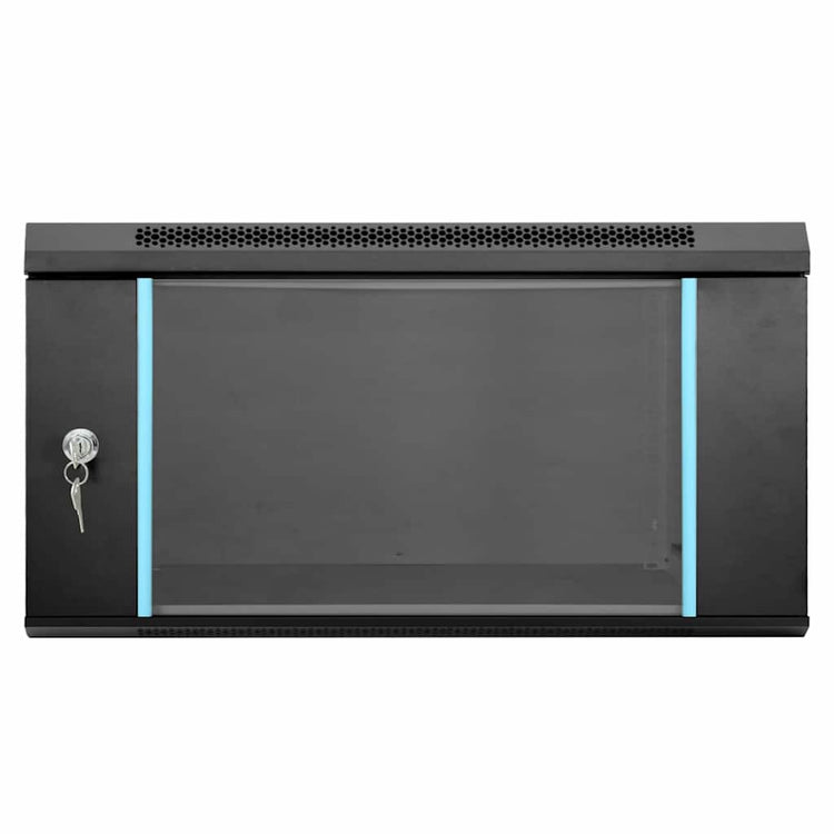 Vidaxl netwerk kabinet met opslag zwart 60 x 60 x 35 cm staal