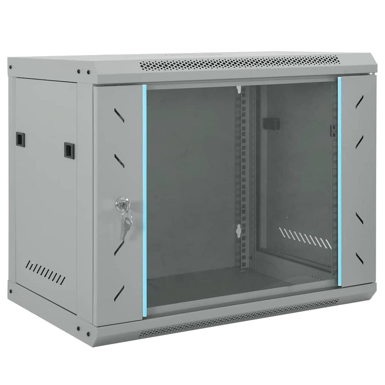 Vidaxl netwerk kabinet met opslag grijs 60 x 45 x 50 cm staal