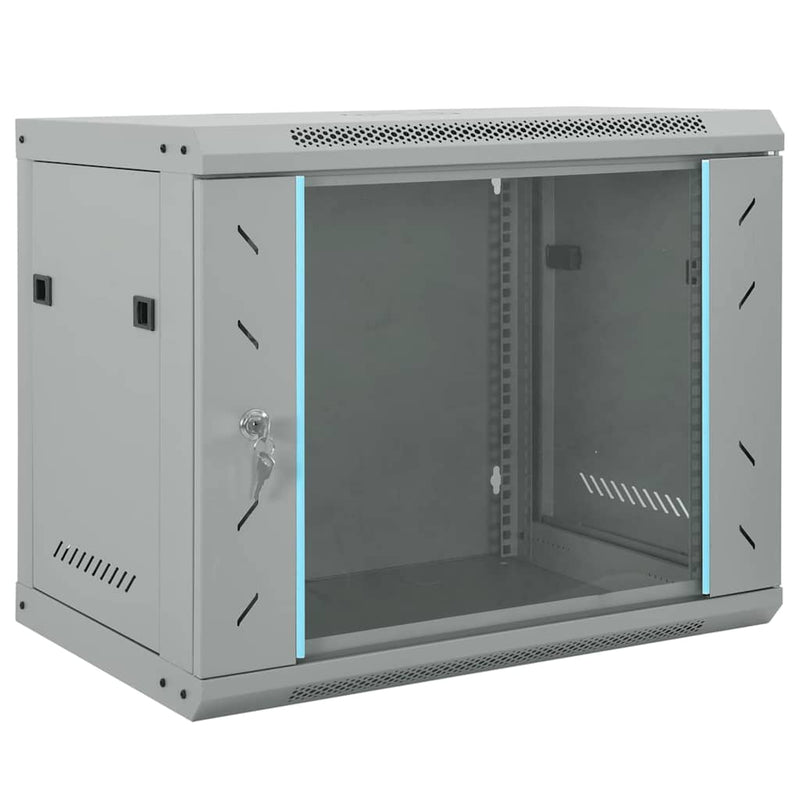Vidaxl netwerk kabinet met opslag grijs 60 x 45 x 50 cm staal