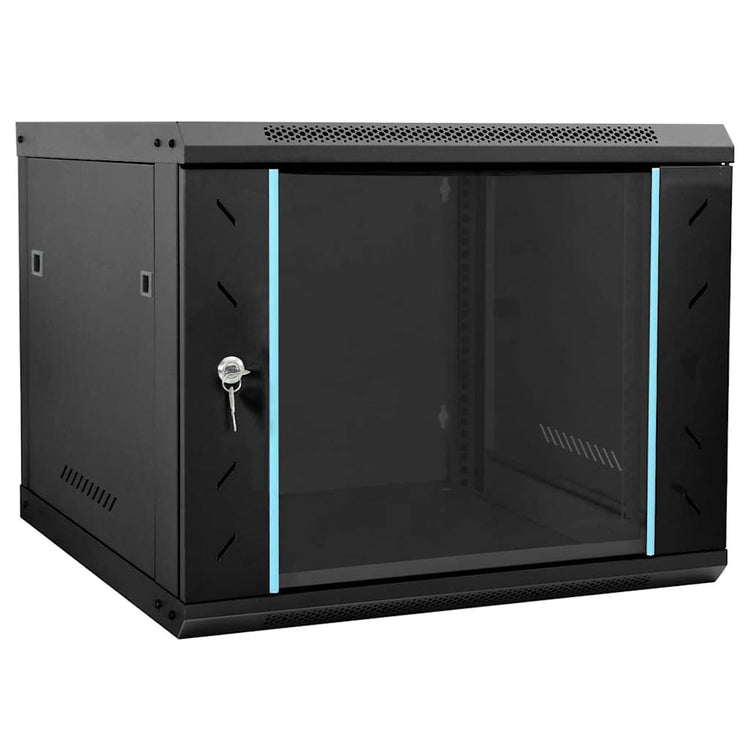 Vidaxl netwerk kabinet met opslag zwart 60 x 60 x 50 cm staal