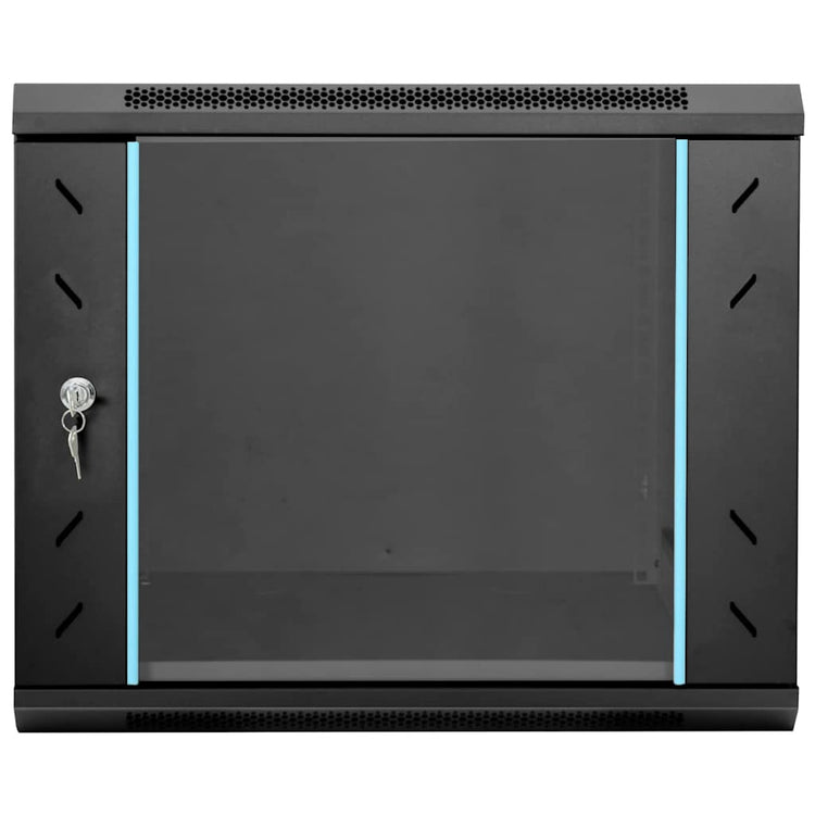 Vidaxl netwerk kabinet met opslag zwart 60 x 60 x 50 cm staal