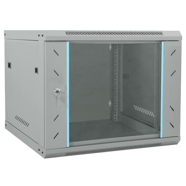 Vidaxl netwerk kabinet met opslag grijs 60 x 60 x 50 cm staal